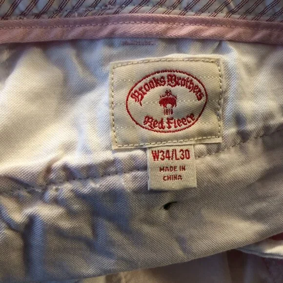 brooks brothers men's pink 97%cotton casual pantssize: 34/30